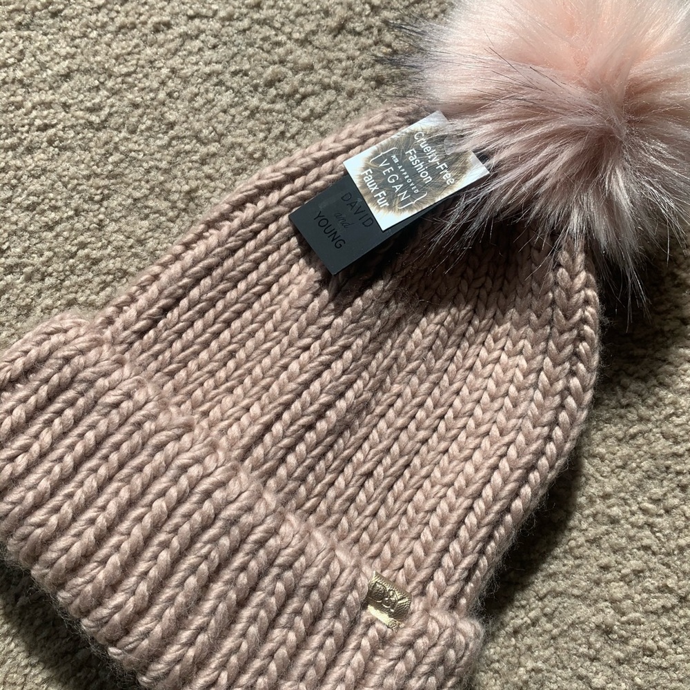 Nude pink beanie